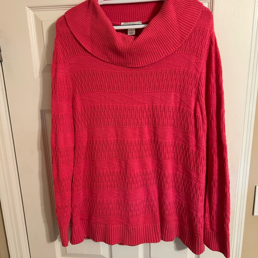 C.J. Bank’s Plus Size Coral Knit Sweater